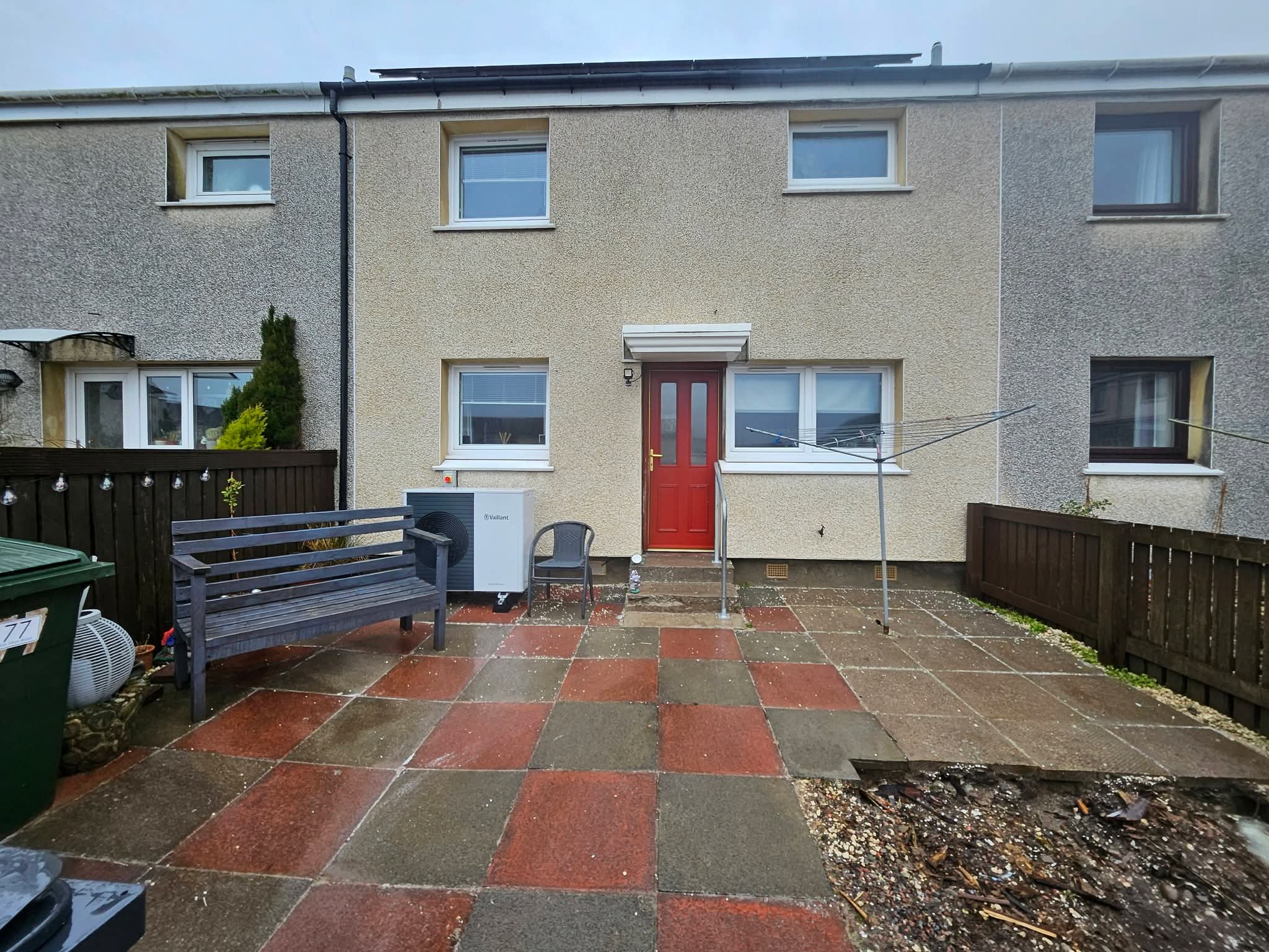 Render softwashing on rear elevation — after